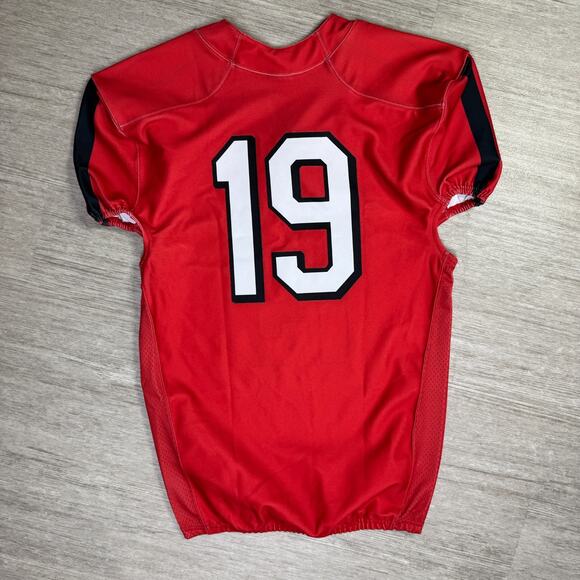 Georgia Rutgers Nike Football Jersey Mens Sz L Black Red Striped Throwback #19 - Picture 2 of 9